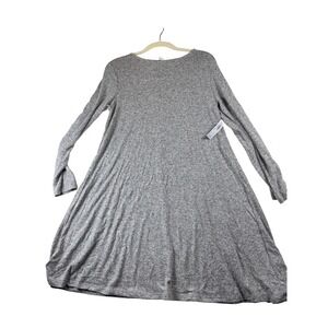 Old Navy Gray Heather Long Sleeve Knit T-Shirt‎ Dress Casual Comfy Womens Medium